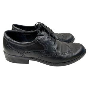 Ecco Men's Black Leather Brogue Wingtip Derby Dress Shoes Size EU 47/US 13